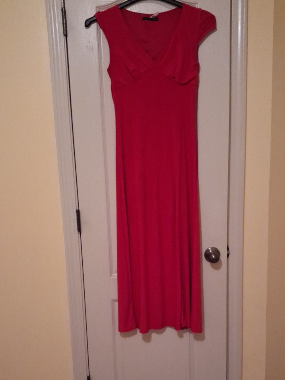 Caution To The Wind Crimson V-Neck Maxi Dress
